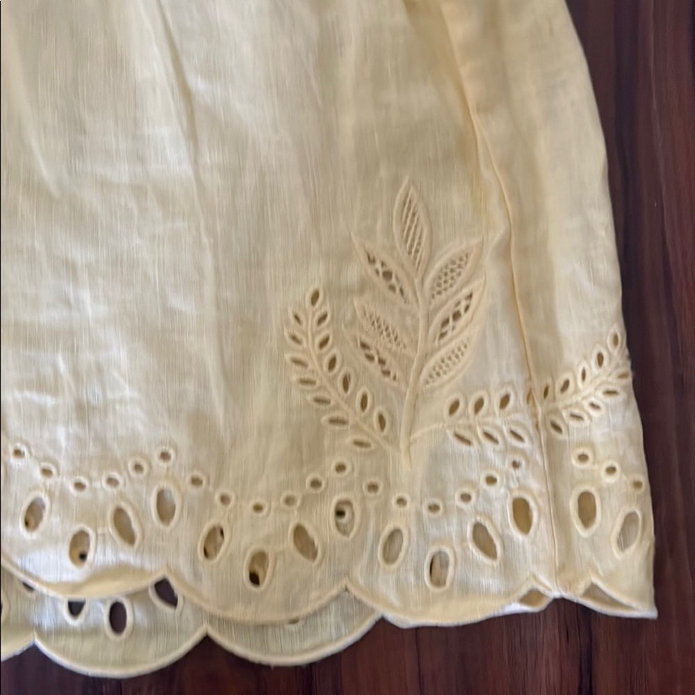 Magaschoni Yellow High Waist Eyelet Shorts - Picture 3 of 8